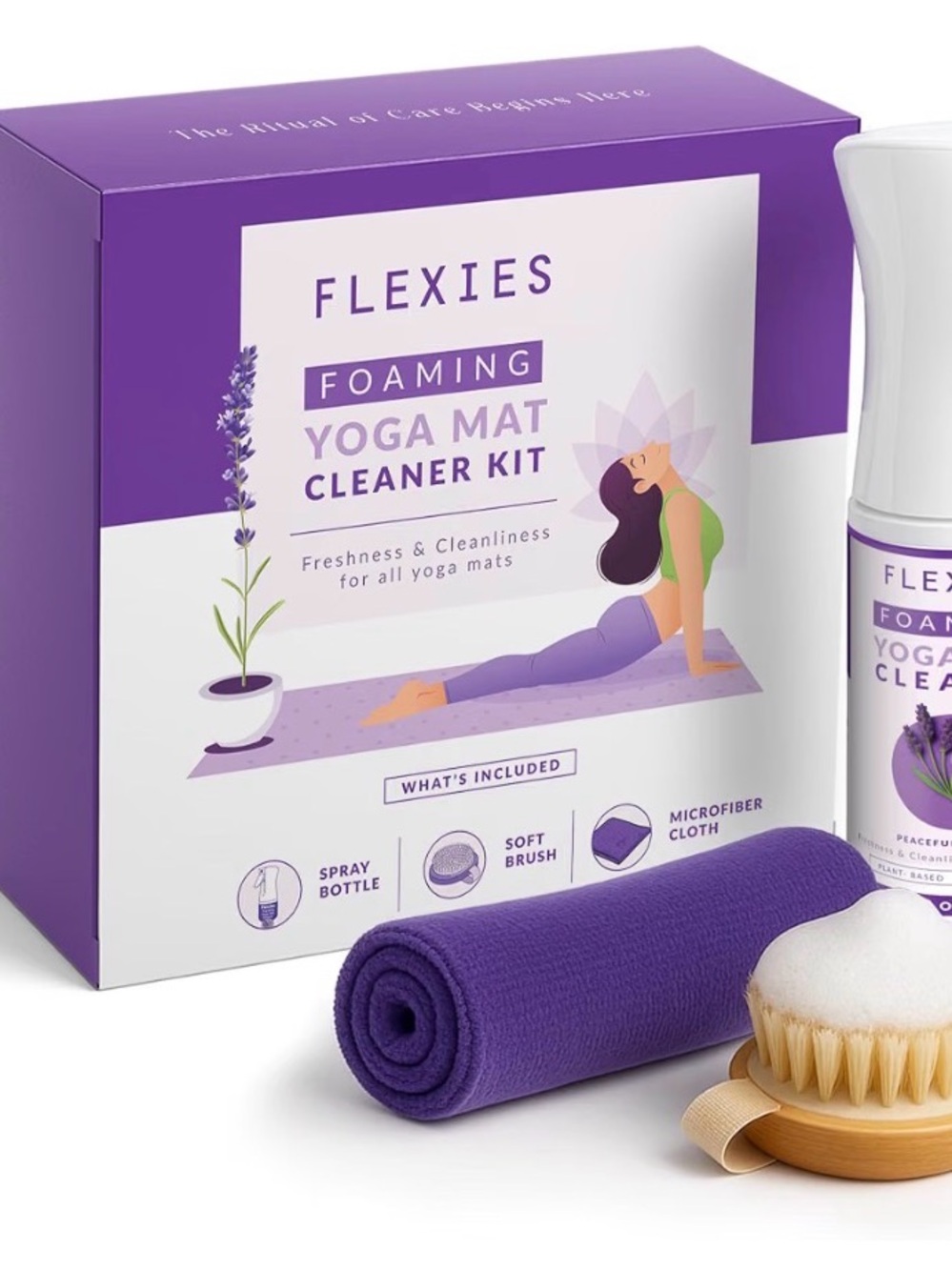 Flexies Foaming Yoga Mat Cleaner Kit – Lavender – NEW & SEALED